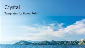  Presentation with destination - Slide set with the coastline of flores background and a light blue colored foreground