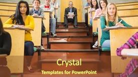  Presentation with lecture hall - PPT theme having the college lecture hall background and a tawny brown colored foreground