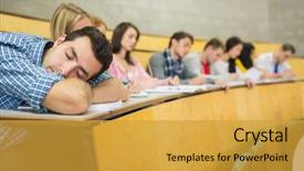  Presentation with college students - Audience pleasing slide deck consisting of the college lecture hall backdrop and a gold colored foreground