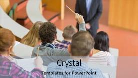  Presentation with college students - Theme having the college lecture hall background and a light blue colored foreground
