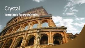 Presentation with rome - PPT layouts having the colosseum in rome background and a gray colored foreground