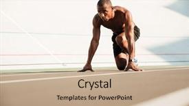  Presentation with running race - Amazing theme having the competition running performance backdrop and a coral colored foreground