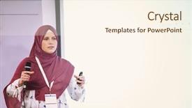  Presentation with muslim - Presentation theme enhanced with the conference hall entrepreneurship background and a cream colored foreground