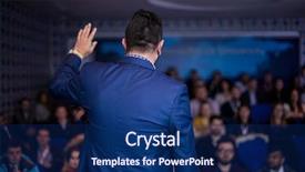 Presentation with audience - Audience pleasing slide deck consisting of the conference hall entrepreneurship backdrop and a navy blue colored foreground