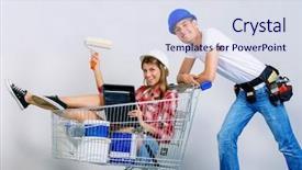  Presentation with credit repair - Audience pleasing PPT theme consisting of the construction and repair backdrop and a sky blue colored foreground