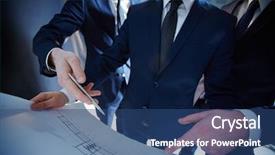  Presentation with blue professional - Presentation theme featuring the construction blue print background and a  colored foreground