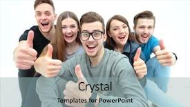  Presentation with sports event - Colorful PPT theme enhanced with the corporate sports event backdrop and a light gray colored foreground