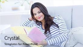  Presentation with living room - Amazing presentation theme having the couch and reading backdrop and a light blue colored foreground