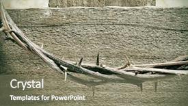  Presentation with crown thorns - Audience pleasing slides consisting of the cross of jesus backdrop and a gray colored foreground