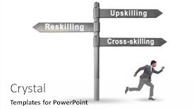  Presentation with crossroads - Slide deck enhanced with the-crossroads-choosing-between-up background and a white colored foreground