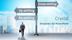  Presentation with crossroads - Slides with the-crossroads-choosing-between-up background and a cool aqua colored foreground