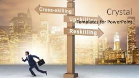  Presentation with crossroads - Theme featuring the-crossroads-choosing-between-up background and a lemonade colored foreground