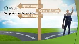  Presentation with crossroads - PPT layouts featuring the-crossroads-choosing-between-up background and a lemonade colored foreground