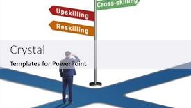  Presentation with crossroads - Slide deck enhanced with the-crossroads-choosing-between-up background and a light gray colored foreground