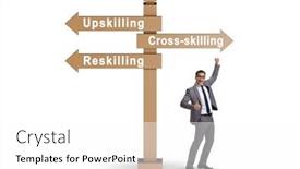  Presentation with crossroads - Presentation design consisting of the-crossroads-choosing-between-up background and a white colored foreground