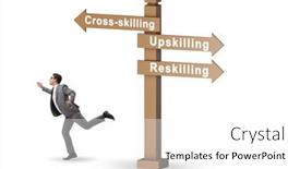  Presentation with crossroads - Presentation theme consisting of the-crossroads-choosing-between-up background and a white colored foreground