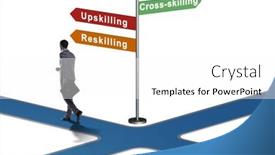  Presentation with crossroads - PPT layouts consisting of the-crossroads-choosing-between-up background and a white colored foreground