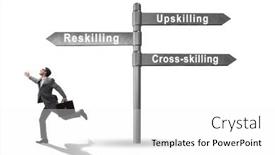  Presentation with crossroads - PPT layouts featuring the-crossroads-choosing-between-up background and a white colored foreground