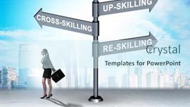  Presentation with crossroads - Presentation theme with the-crossroads-choosing-between-up background and a cool aqua colored foreground