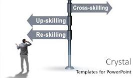  Presentation with crossroads - Presentation design consisting of the-crossroads-choosing-between-up background and a white colored foreground