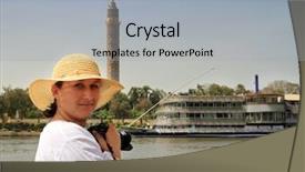  Presentation with nile egypt - Colorful theme enhanced with the cruise on nile backdrop and a light gray colored foreground