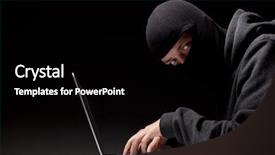  Presentation with computer hacker - Amazing presentation design having the darkness stealing data backdrop and a black colored foreground