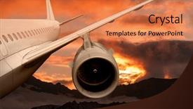  Presentation with plane - Audience pleasing presentation design consisting of the dawn sky landing backdrop and a coral colored foreground