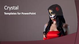  Presentation with sugar skull - Colorful PPT theme enhanced with the dead halloween theme backdrop and a dark gray colored foreground