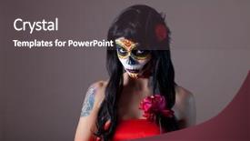  Presentation with sugar skull - Colorful presentation theme enhanced with the dead halloween theme backdrop and a dark gray colored foreground