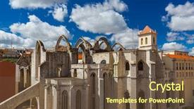  Presentation with architecture construction - Cool new PPT layouts with the destroyed carmo church backdrop and a tawny brown colored foreground