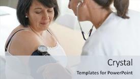  Presentation with blood pressure - Presentation theme consisting of the doctor controlling blood background and a sky blue colored foreground