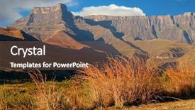  Presentation with royal blue - Colorful slide deck enhanced with the drakensberg mountains royal backdrop and a tawny brown colored foreground