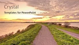  Presentation with amsterdam - Cool new presentation theme with excited football fan in brasil tshirt against holding england flag large football stadium under bright blue sky backdrop and a coral colored foreground