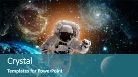  Presentation with outer space - Slides featuring the earth in space background and a ocean colored foreground