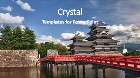  Presentation with japan castle - PPT theme with feudalism - beautiful medieval castle matsumoto background and a teal colored foreground