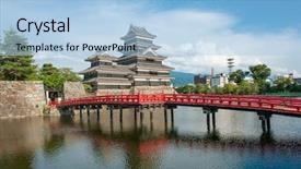  Presentation with japan castle - PPT layouts with feudalism - beautiful medieval castle matsumoto background and a light blue colored foreground