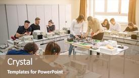  Presentation with vocational - Audience pleasing slide deck consisting of the electronic classroom education backdrop and a coral colored foreground