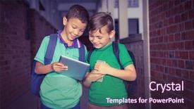  Presentation with elementary - Audience pleasing slide deck consisting of the elementary school ground backdrop and a wine colored foreground