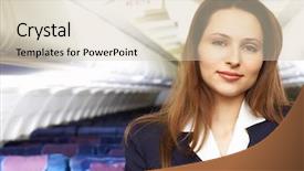  Presentation with cabin crew - Colorful theme enhanced with the empty airliner cabin backdrop and a lemonade colored foreground