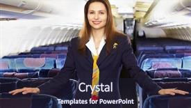  Presentation with cabin crew - Slide deck with the empty airliner cabin background and a wine colored foreground