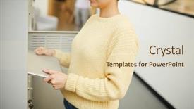  Presentation with personal data - PPT theme consisting of the end of work background and a soft green colored foreground