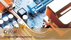  Presentation with mother board - Beautiful PPT theme featuring the established cooling system backdrop and a yellow colored foreground