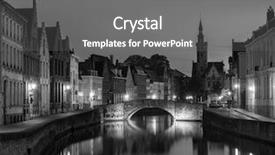  Presentation with european church - PPT theme having the evening belgium black background and a gray colored foreground