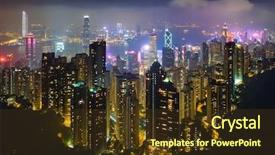  Presentation with hong kong china - Cool new slides with the evening blue hour backdrop and a tawny brown colored foreground