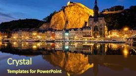  Presentation with notre dame - Presentation theme consisting of the evening dinant belgium background and a tawny brown colored foreground