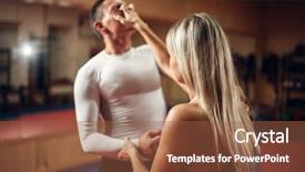  Presentation with self defense - Beautiful presentation theme featuring the eyes self-defense backdrop and a  colored foreground