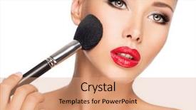  Presentation with foundation - Amazing slide deck having the face using makeup backdrop and a coral colored foreground
