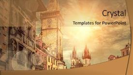  Presentation with prague - Cool new slide set with the famous popular travel backdrop and a yellow colored foreground