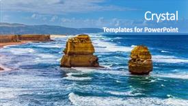  Presentation with australia melbourne - Amazing PPT theme having the famous twelve apostle backdrop and a teal colored foreground
