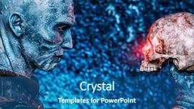  Presentation with brave - PPT theme featuring shot of a brave knight background and a ocean colored foreground